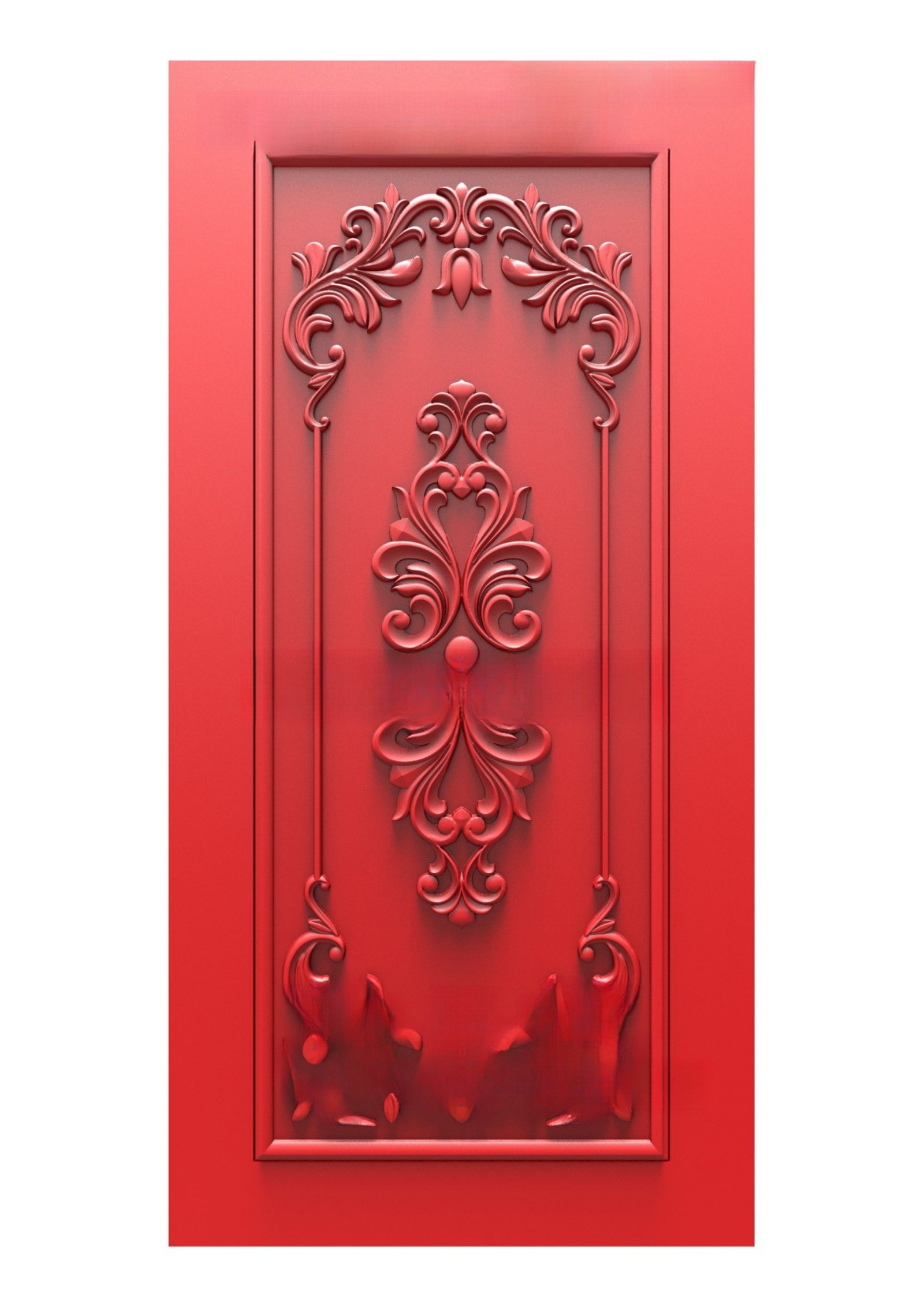 GSK NEW YEAR DOORS - PAGE-15 Elegant Victorian Scrollwork Carved Door 3D Model